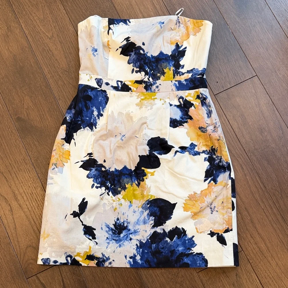 J. Crew Floral Strapless Dress Size 2 C12-024